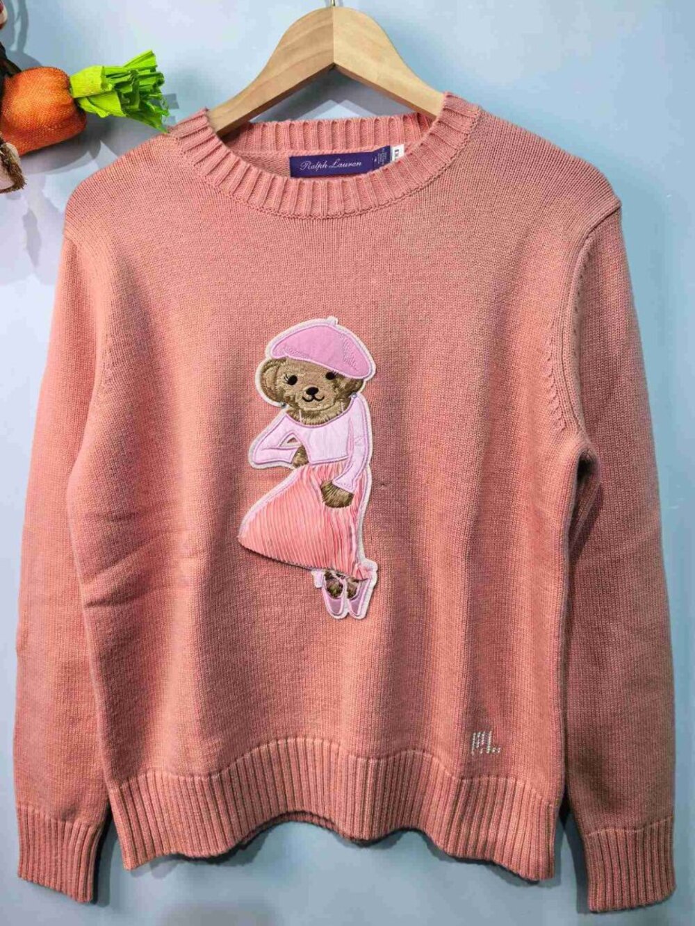 Polo Ralph Lauren Pink Lady Polo Bear Crewneck Sweater
